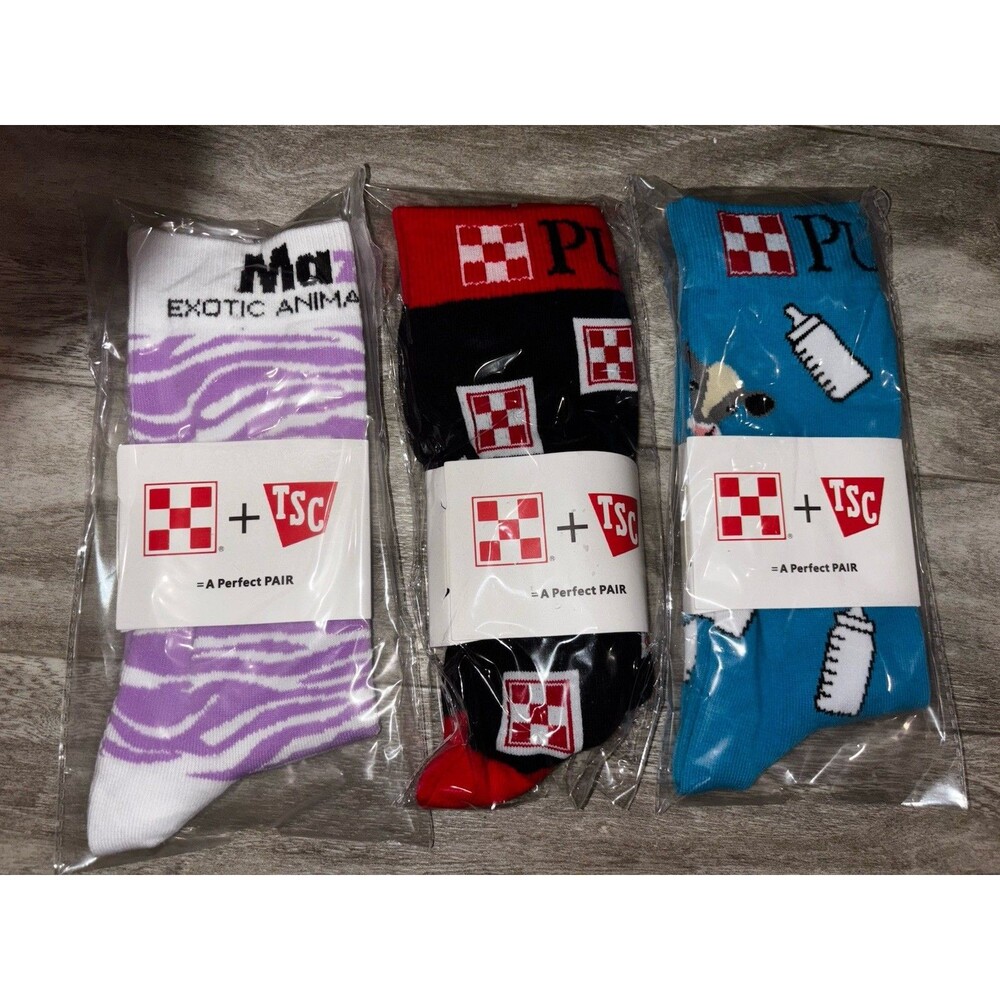 Purina Advertisement Socks 3 Pack Cow Zebra Manna Packaged NWT New Men Women